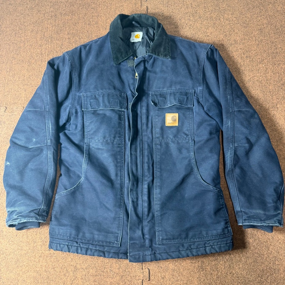 Carhartt C26 MDT Traditional Coat Midnight Navy Blue Duck Canvas Jacket Mens S